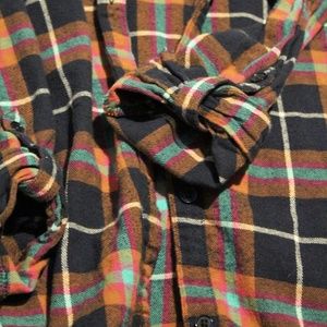 flannel button up hoodie